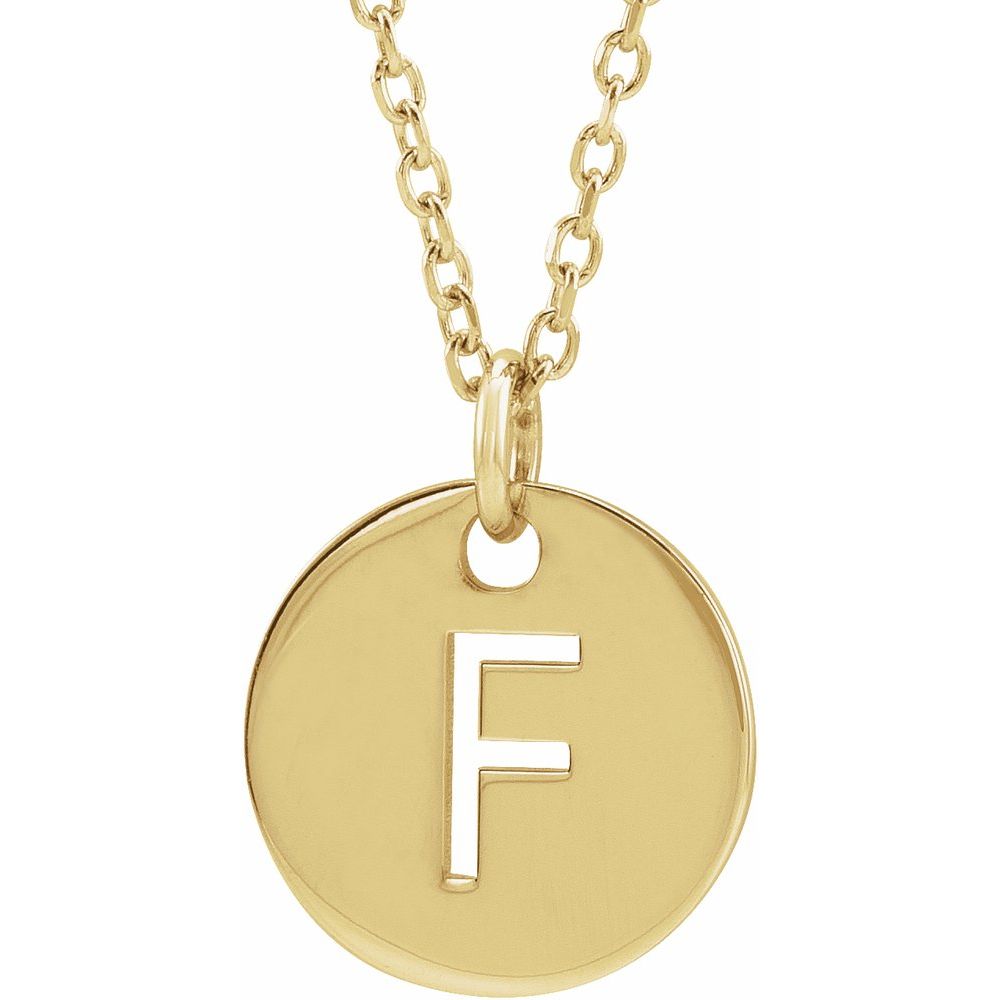 14K Yellow Initial F 16-18" Necklace