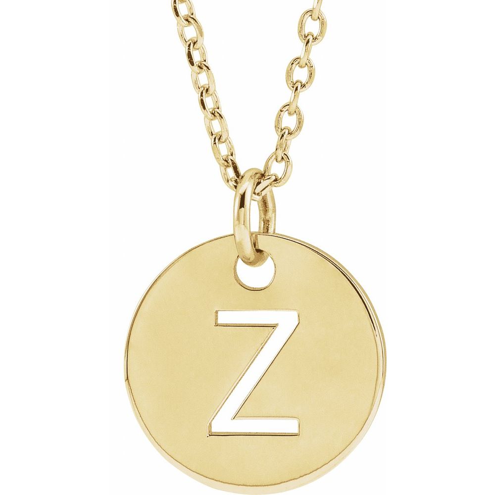 14K Yellow Initial Z 16-18" Necklace