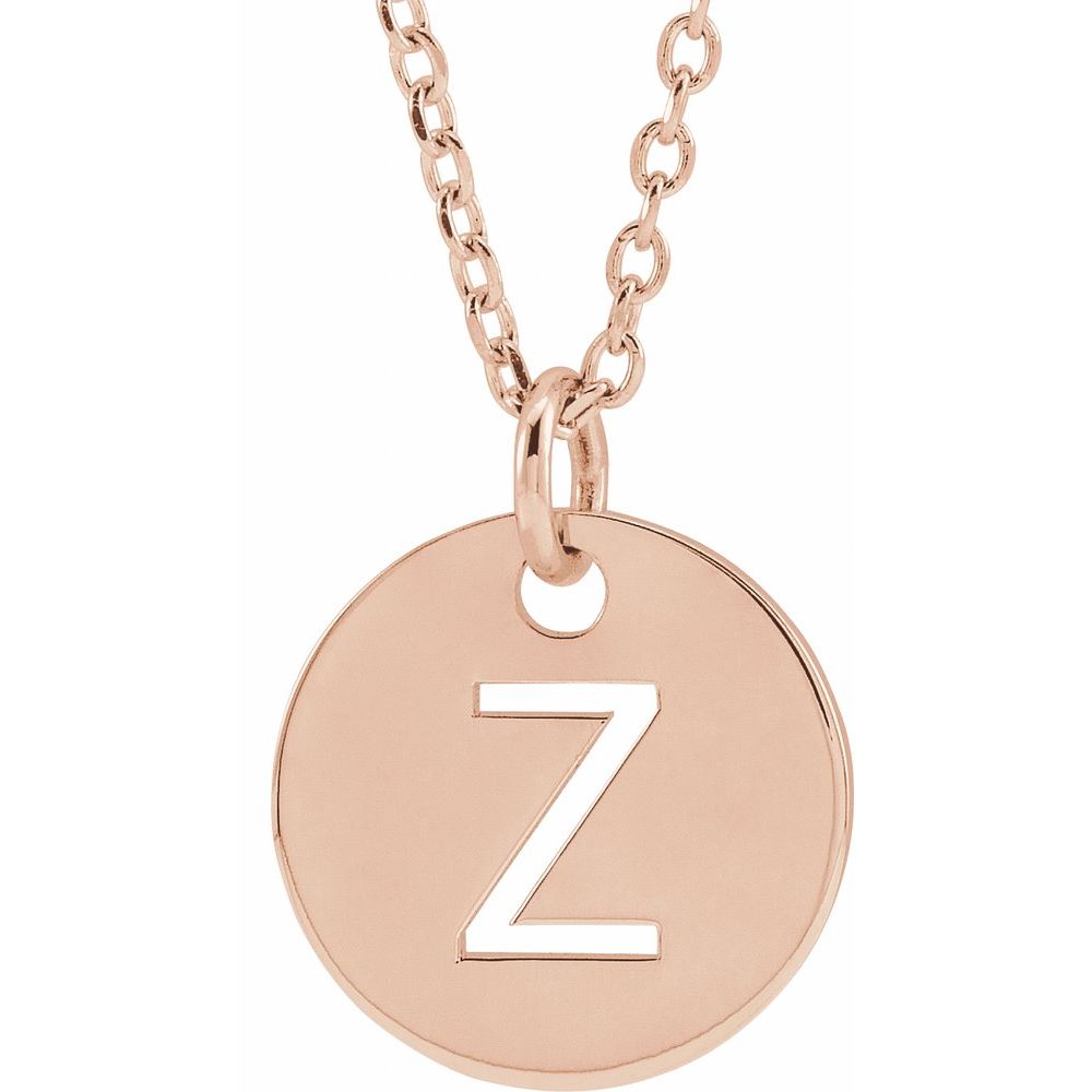 14K Rose Initial Z 16-18" Necklace