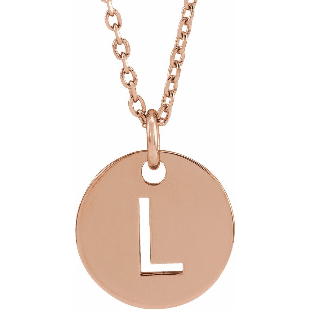 14K Rose Initial L 16-18" Necklace