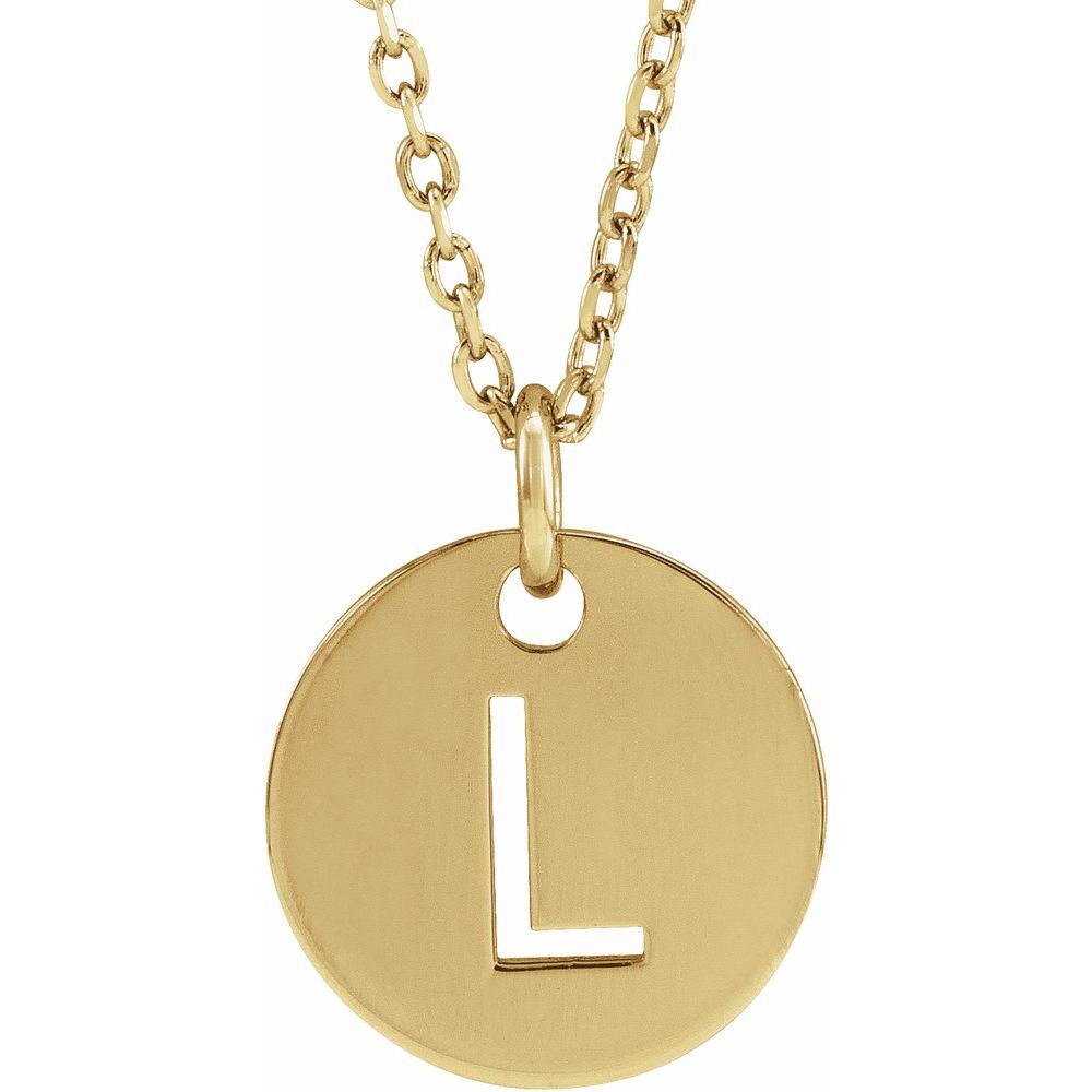 14K Yellow Initial L 16-18" Necklace