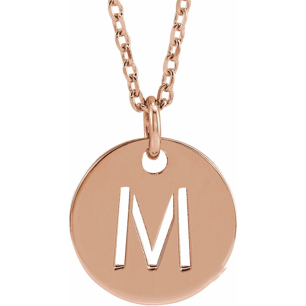 18K Rose Gold-Plated Sterling Silver Initial M 16-18" Necklace