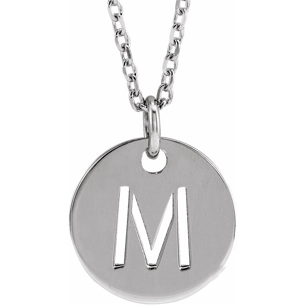 Sterling Silver Initial M 16-18" Necklace