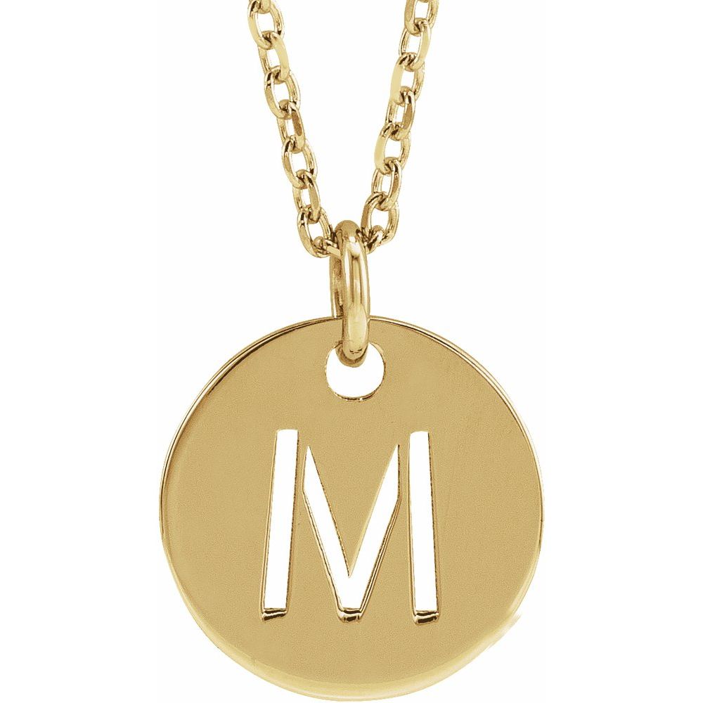 14K Yellow Initial M 16-18" Necklace