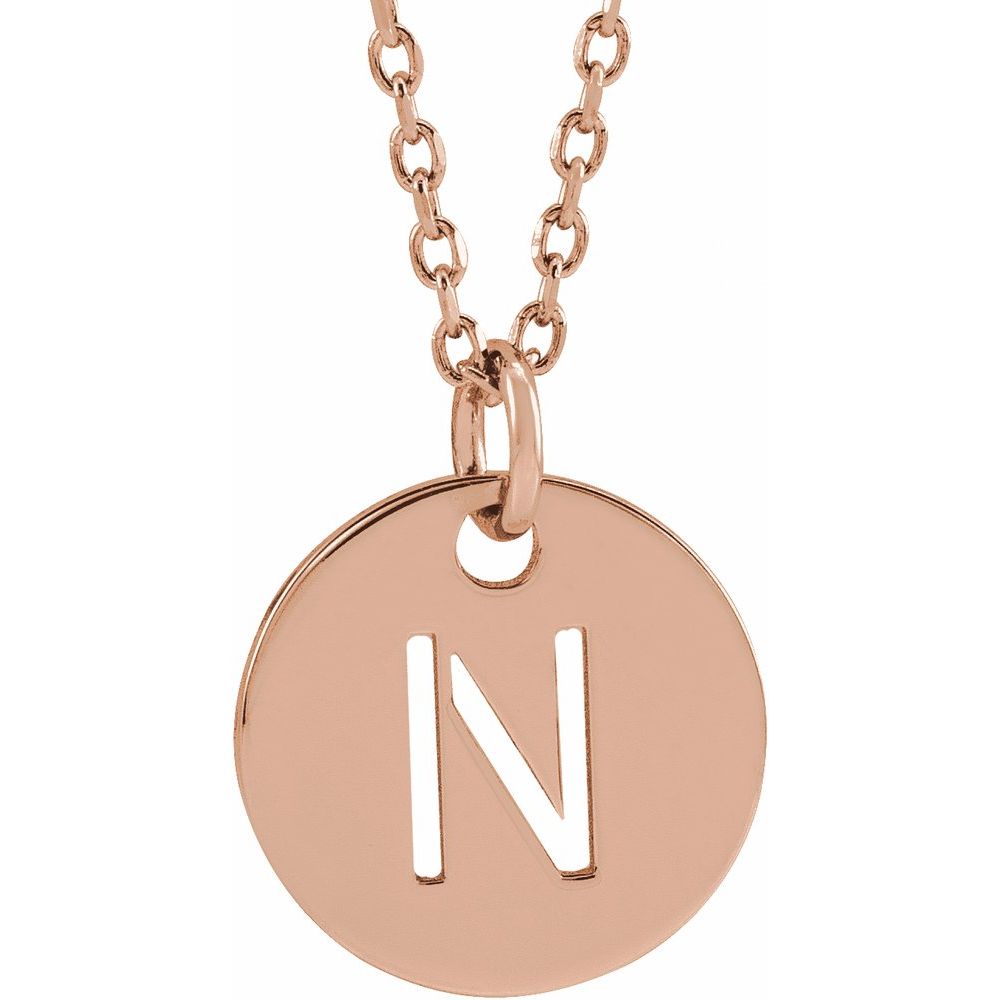 18K Rose Gold-Plated Sterling Silver Initial N 16-18" Necklace