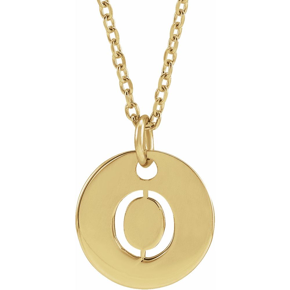 14K Yellow Initial O 16-18" Necklace