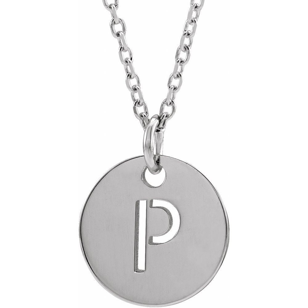 Sterling Silver Initial P 16-18" Necklace