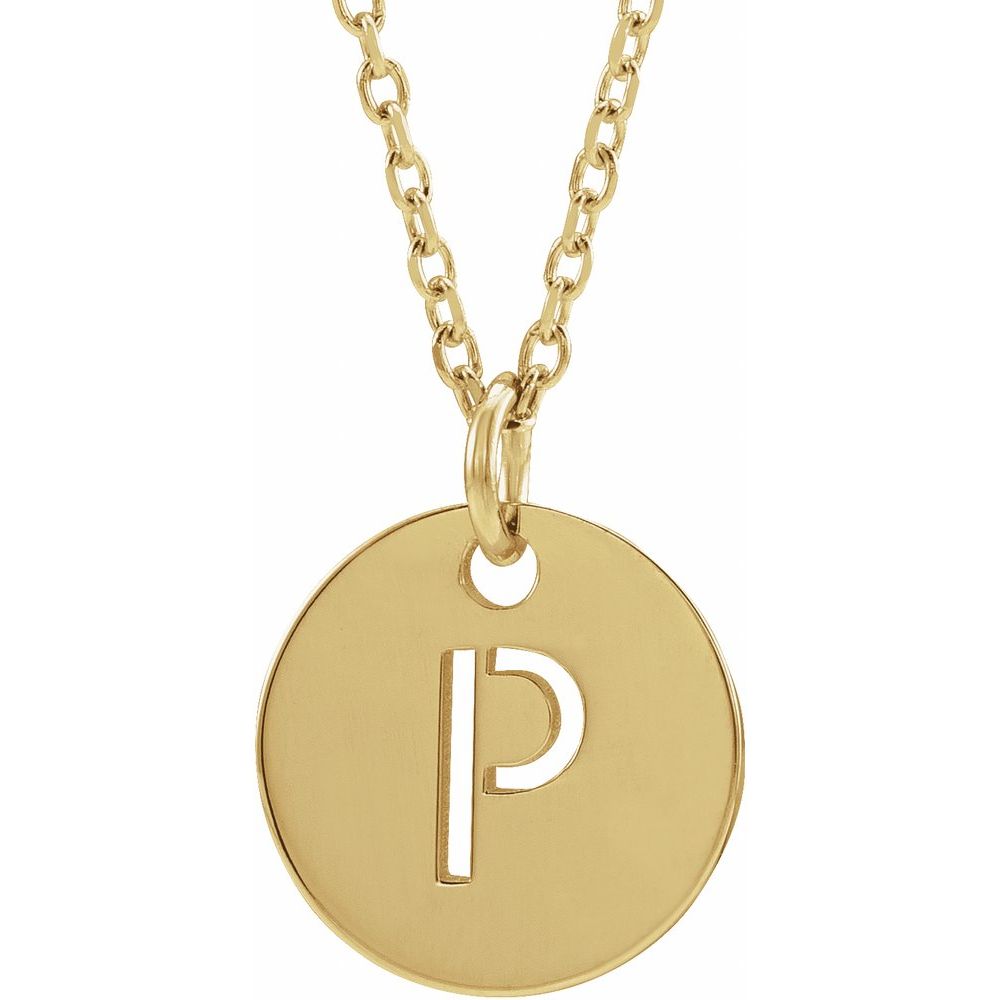 14K Yellow Initial P 16-18" Necklace