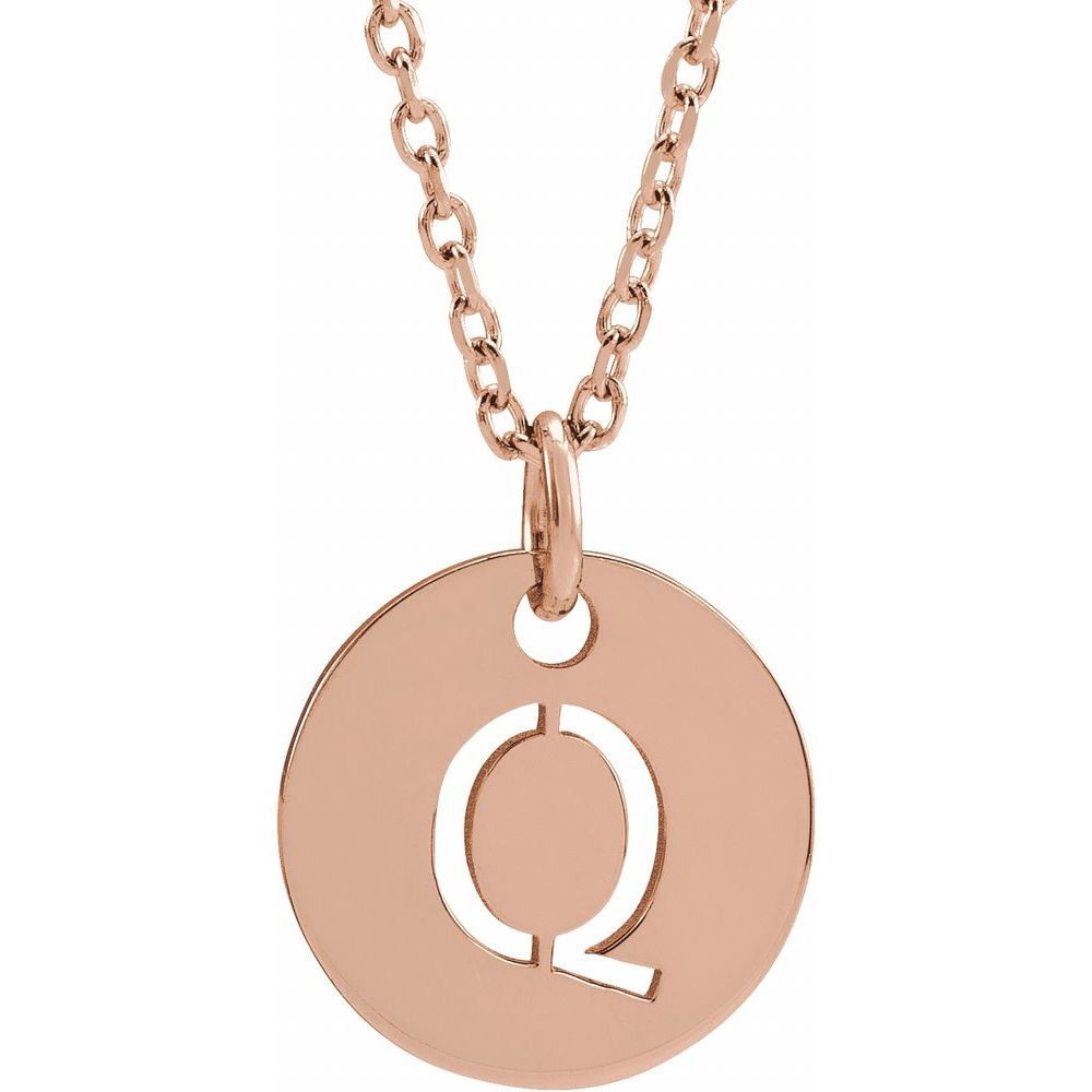 18K Rose Gold-Plated Sterling Silver Initial Q 16-18" Necklace