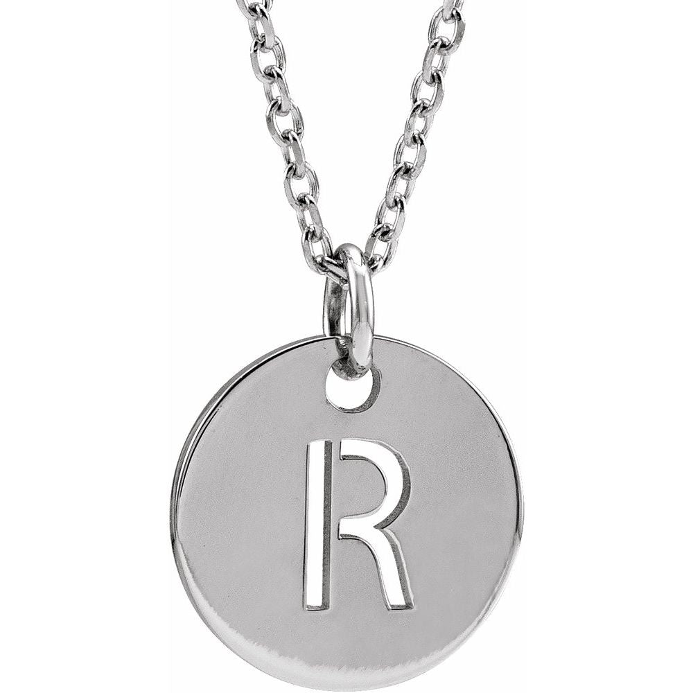 Sterling Silver Initial R 16-18" Necklace