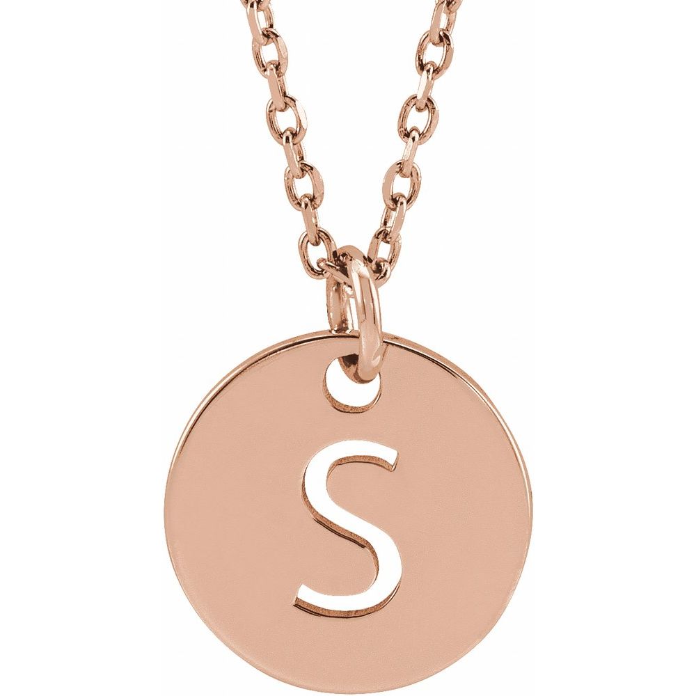 14K Rose Initial S 16-18" Necklace