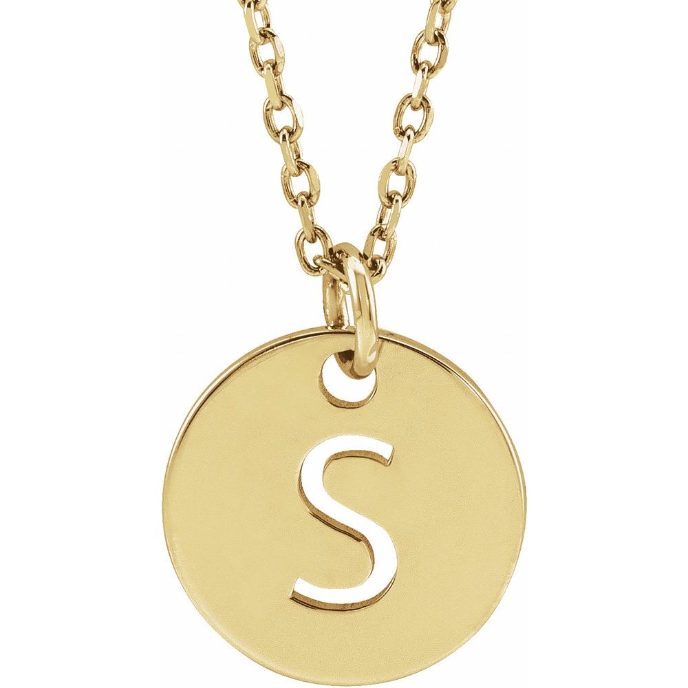 14K Yellow Initial S 16-18" Necklace