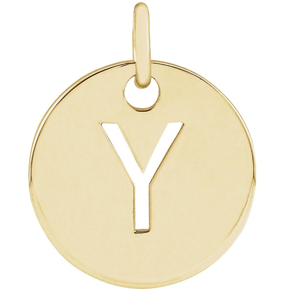 14K Yellow Initial Y Pendant