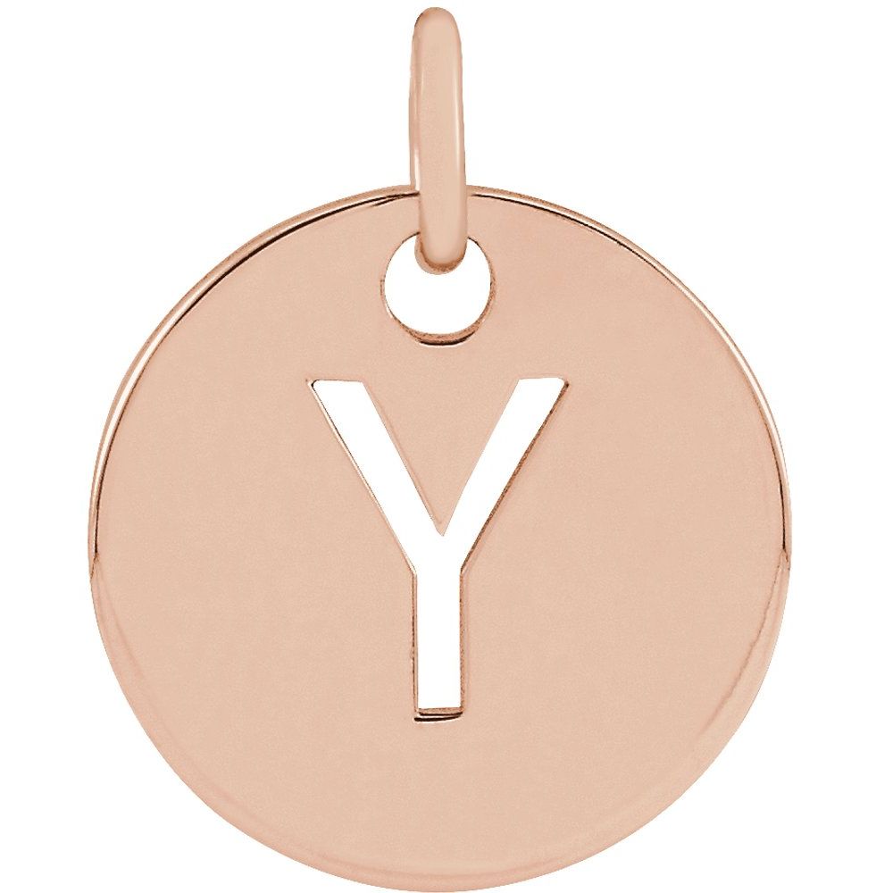 18K Rose Gold-Plated Sterling Silver Initial Y Pendant