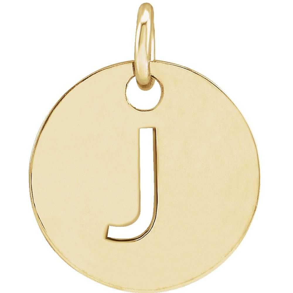 14K Yellow Initial J Pendant