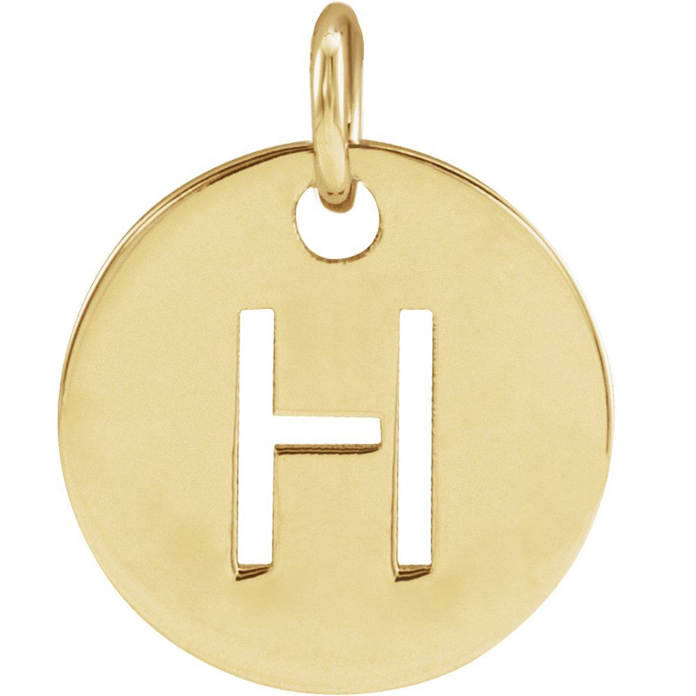 14K Yellow Initial H Pendant