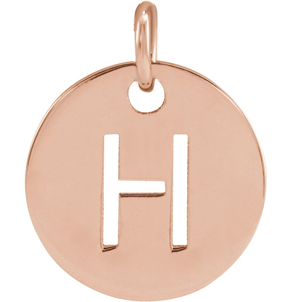 18K Rose Gold-Plated Sterling Silver Initial H Pendant