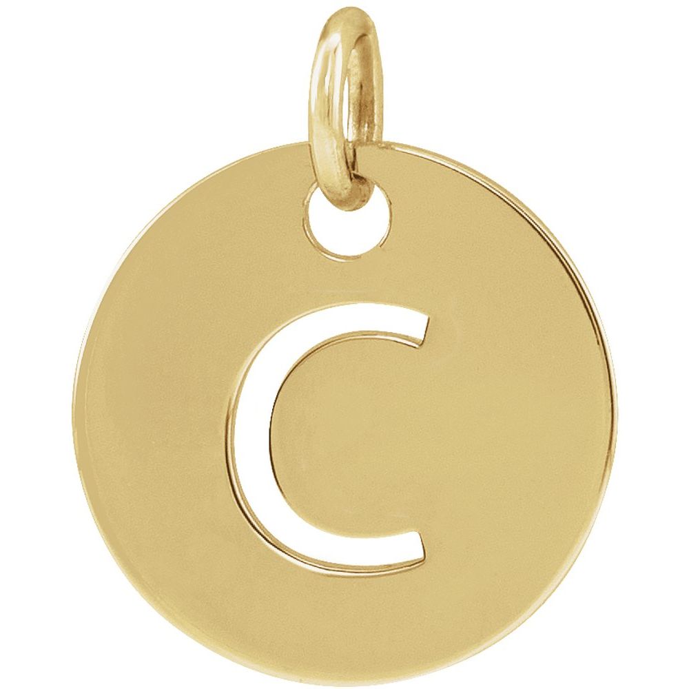 14K Yellow Initial C Pendant