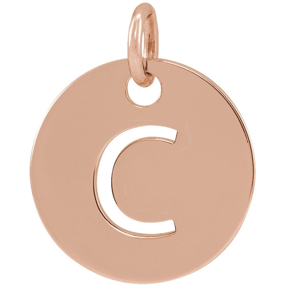 18K Rose Gold-Plated Sterling Silver Initial C Pendant