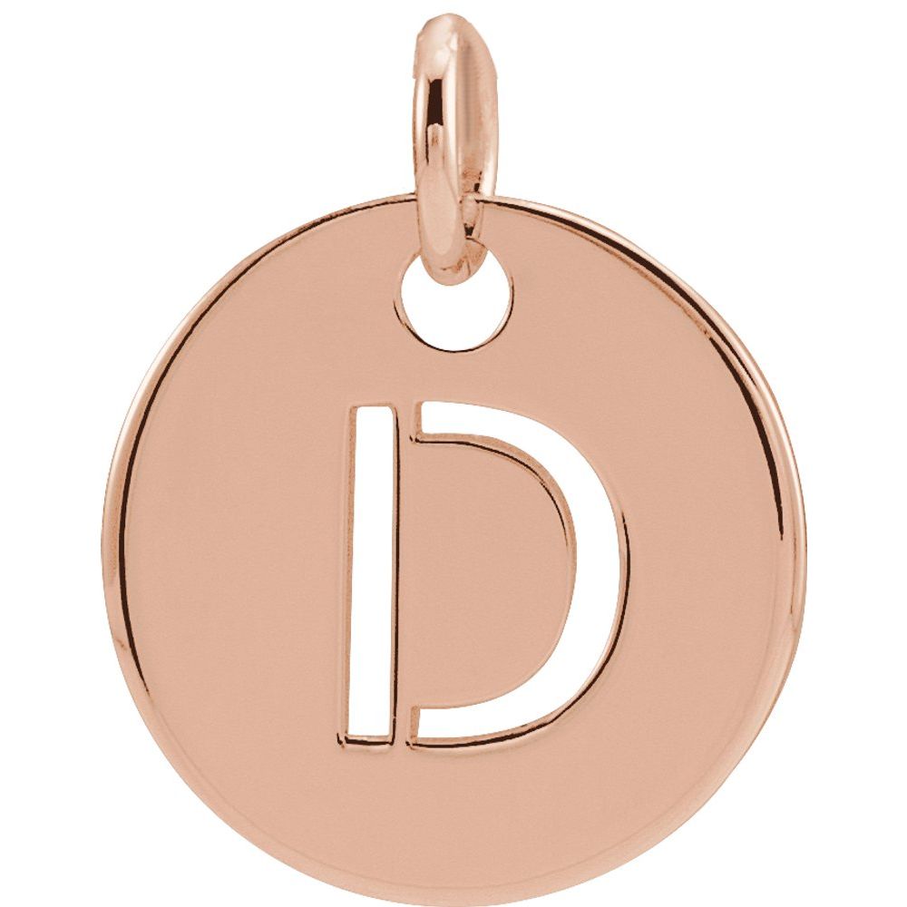 18K Rose Gold-Plated Sterling Silver Initial D Pendant