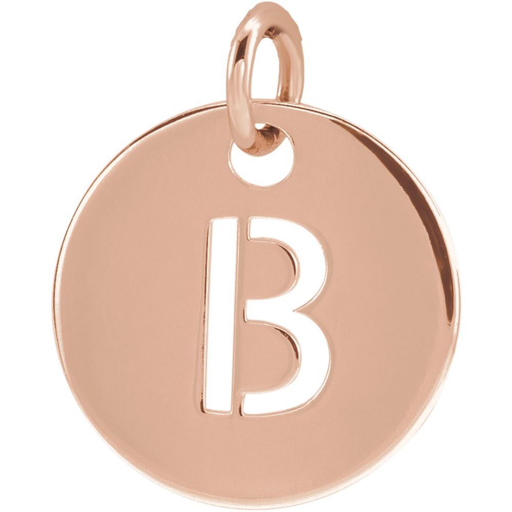 18K Rose Gold-Plated Sterling Silver Initial B Pendant