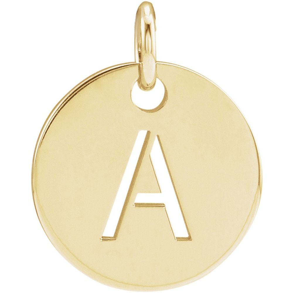 14K Yellow Initial A Pendant