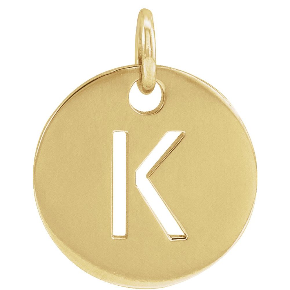 14K Yellow Initial K Pendant