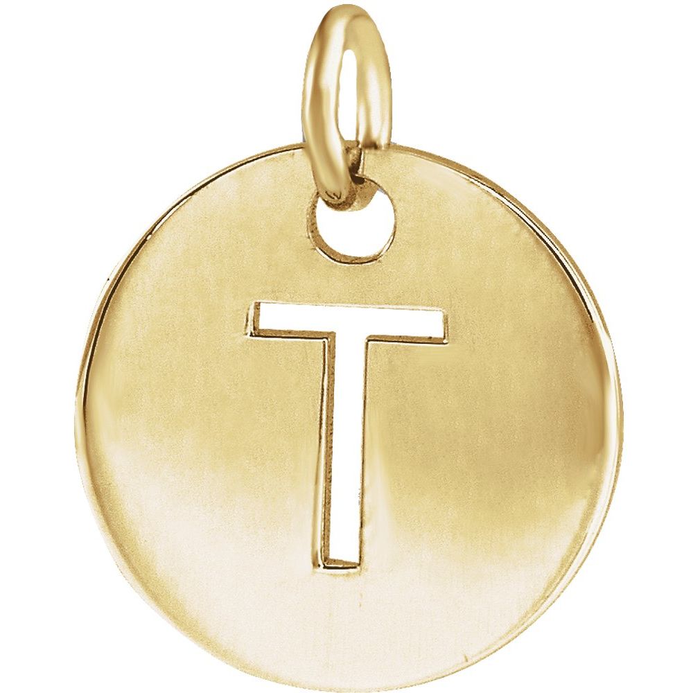 18K Yellow Gold-Plated Sterling Silver Initial T Pendant