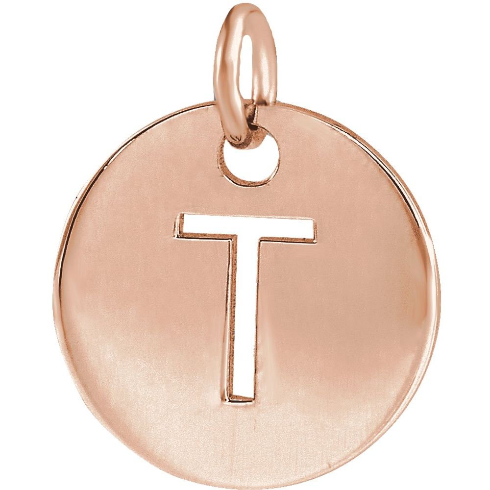 18K Rose Gold-Plated Sterling Silver Initial T Pendant