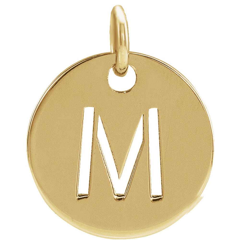 14K Yellow Initial M Pendant