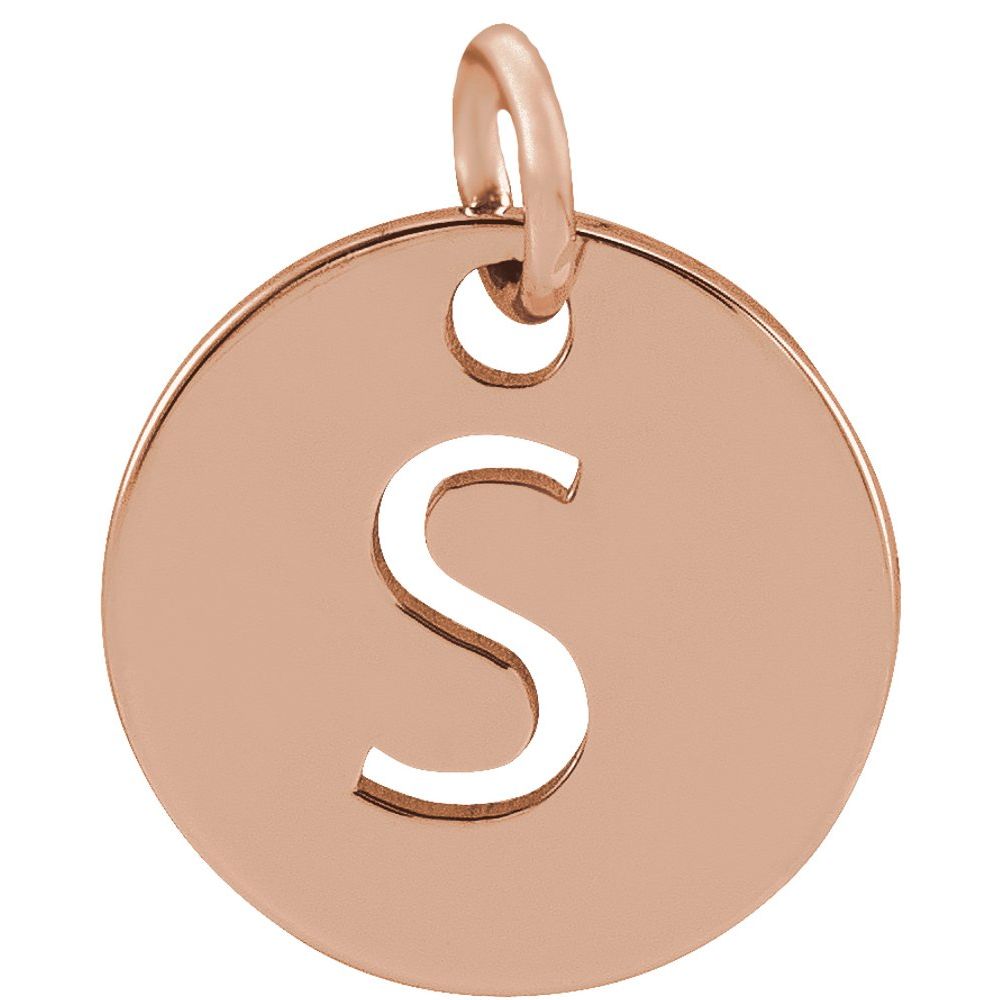 18K Rose Gold-Plated Sterling Silver Initial S Pendant