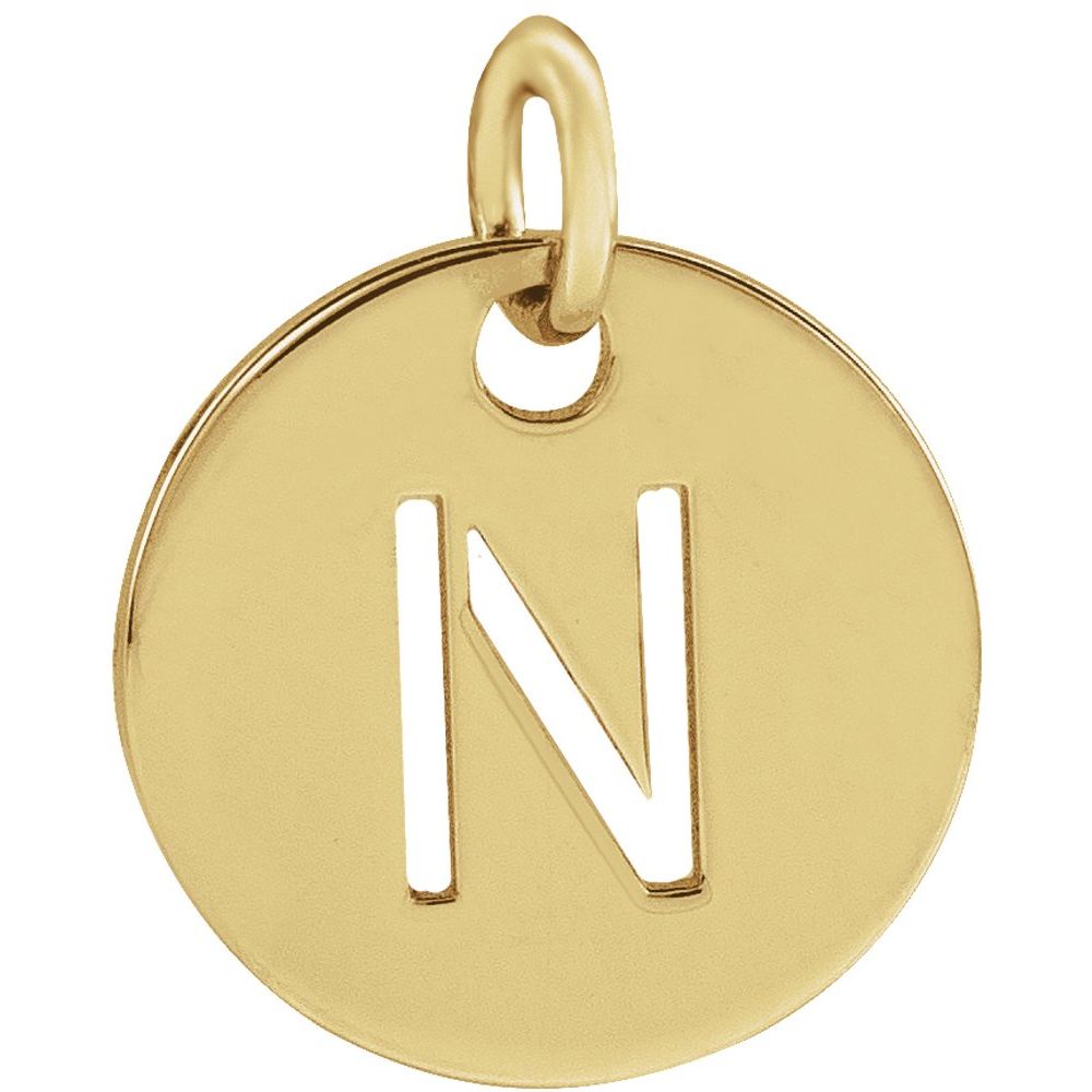 18K Yellow Gold-Plated Sterling Silver Initial N Pendant