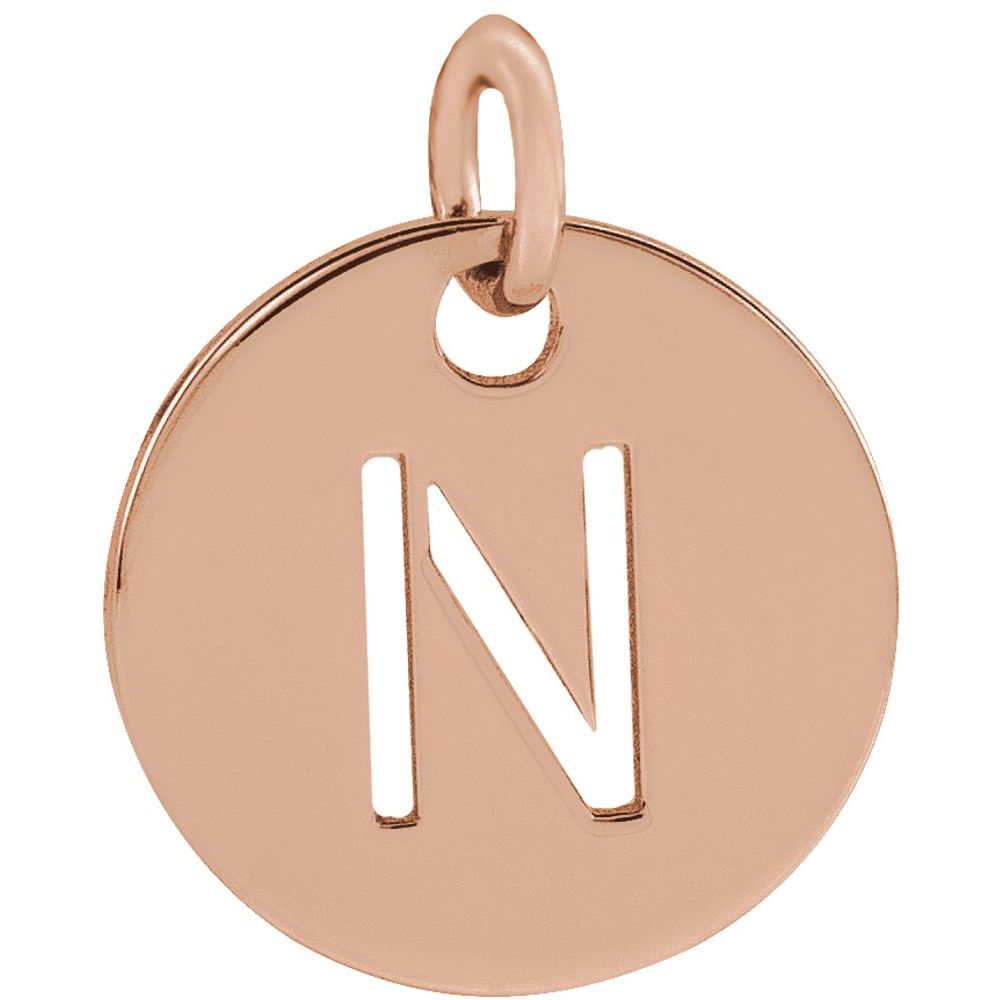 18K Rose Gold-Plated Sterling Silver Initial N Pendant