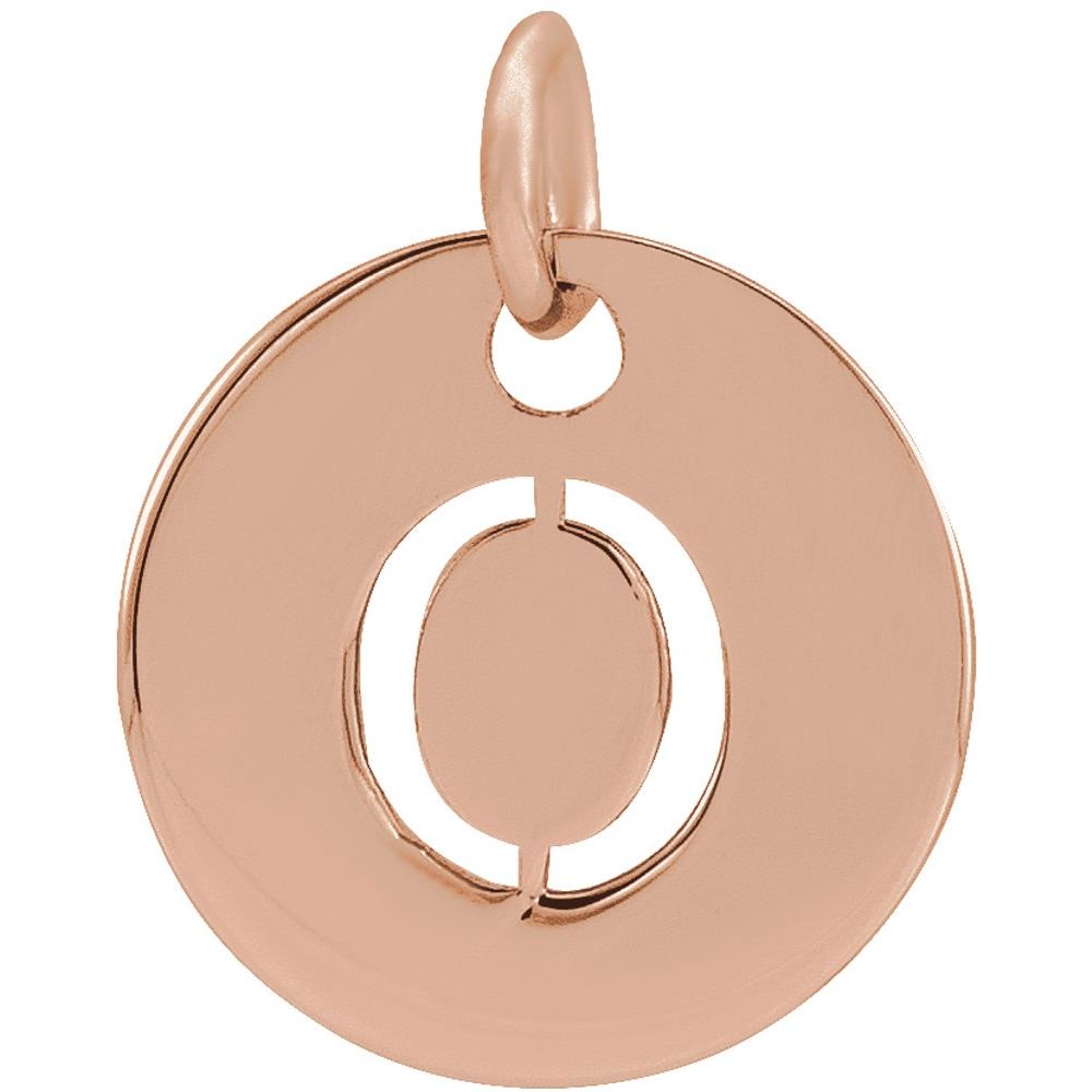 14K Rose Initial O Pendant