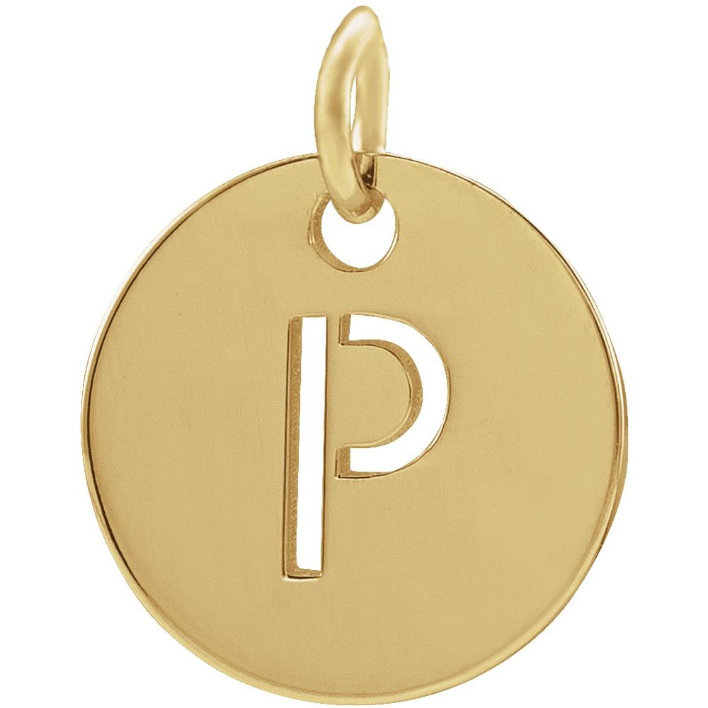 14K Yellow Initial P Pendant