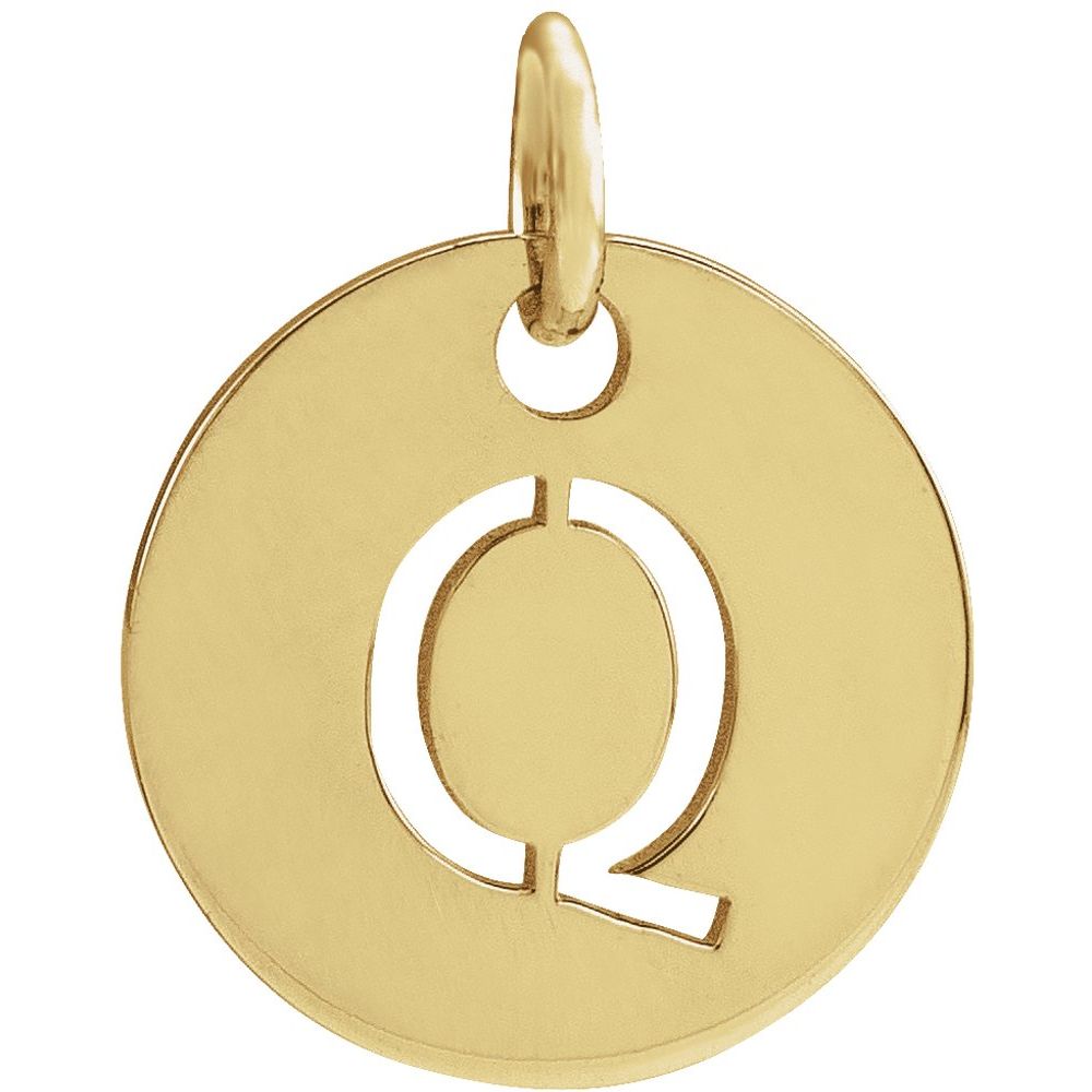 18K Yellow Gold-Plated Sterling Silver Initial Q Pendant