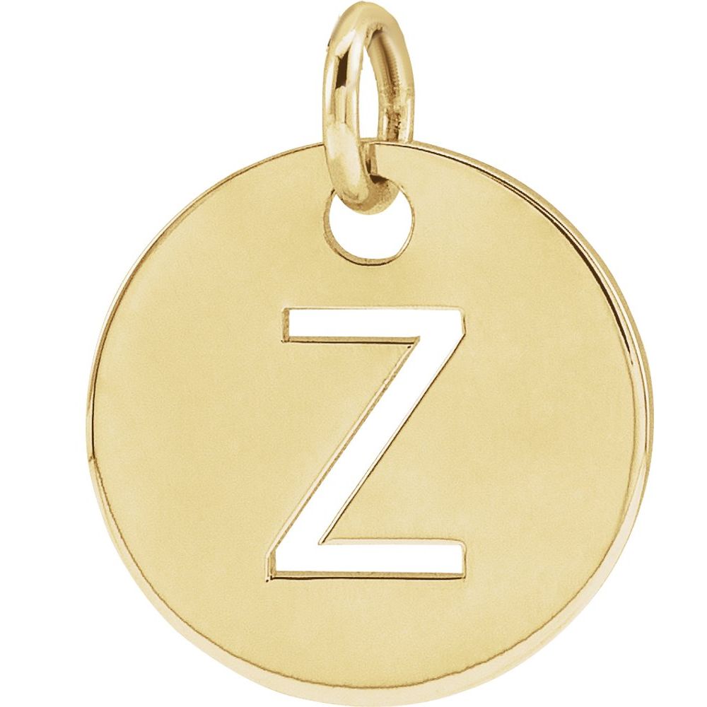 14K Yellow Initial Z Pendant