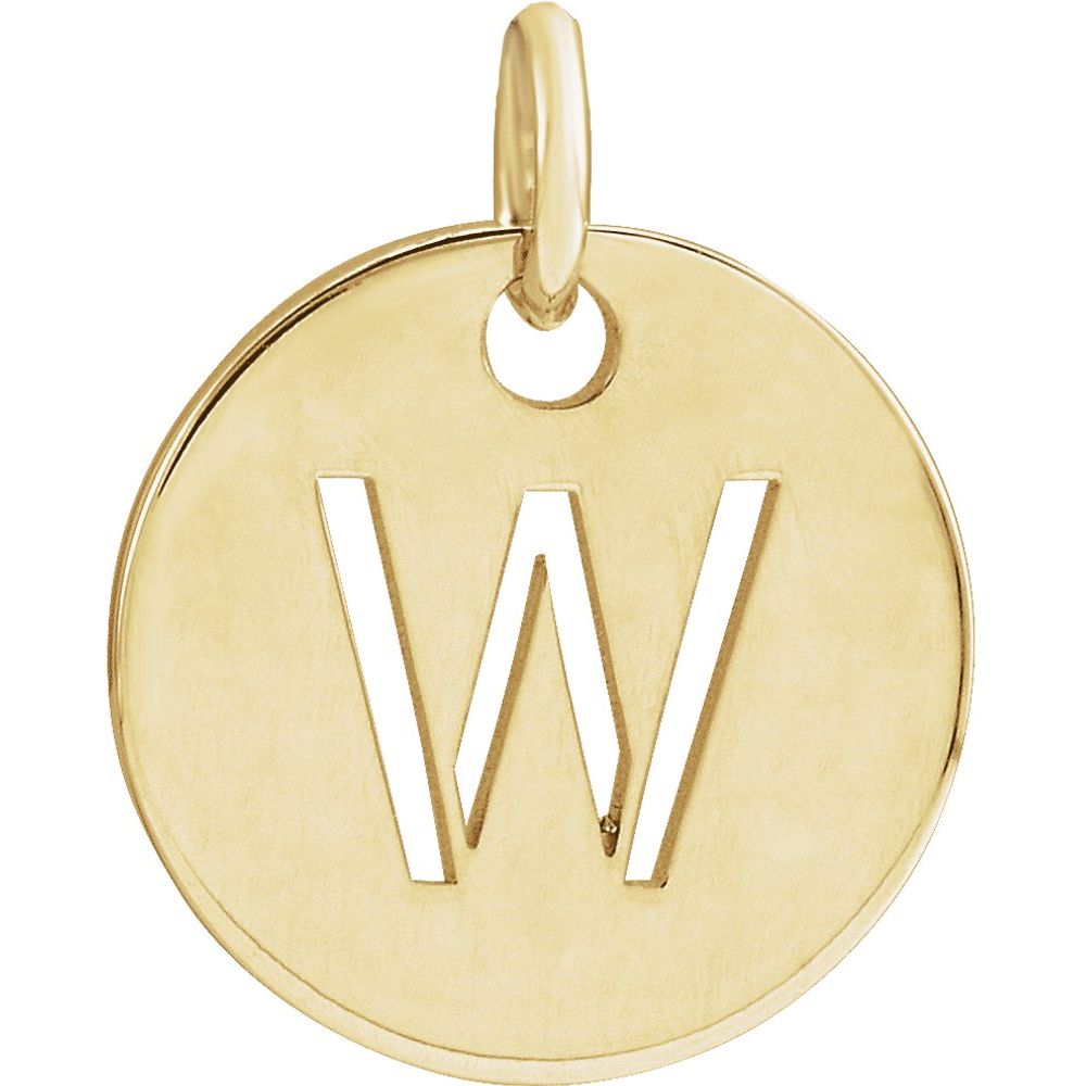 18K Yellow Gold-Plated Sterling Silver Initial W Pendant