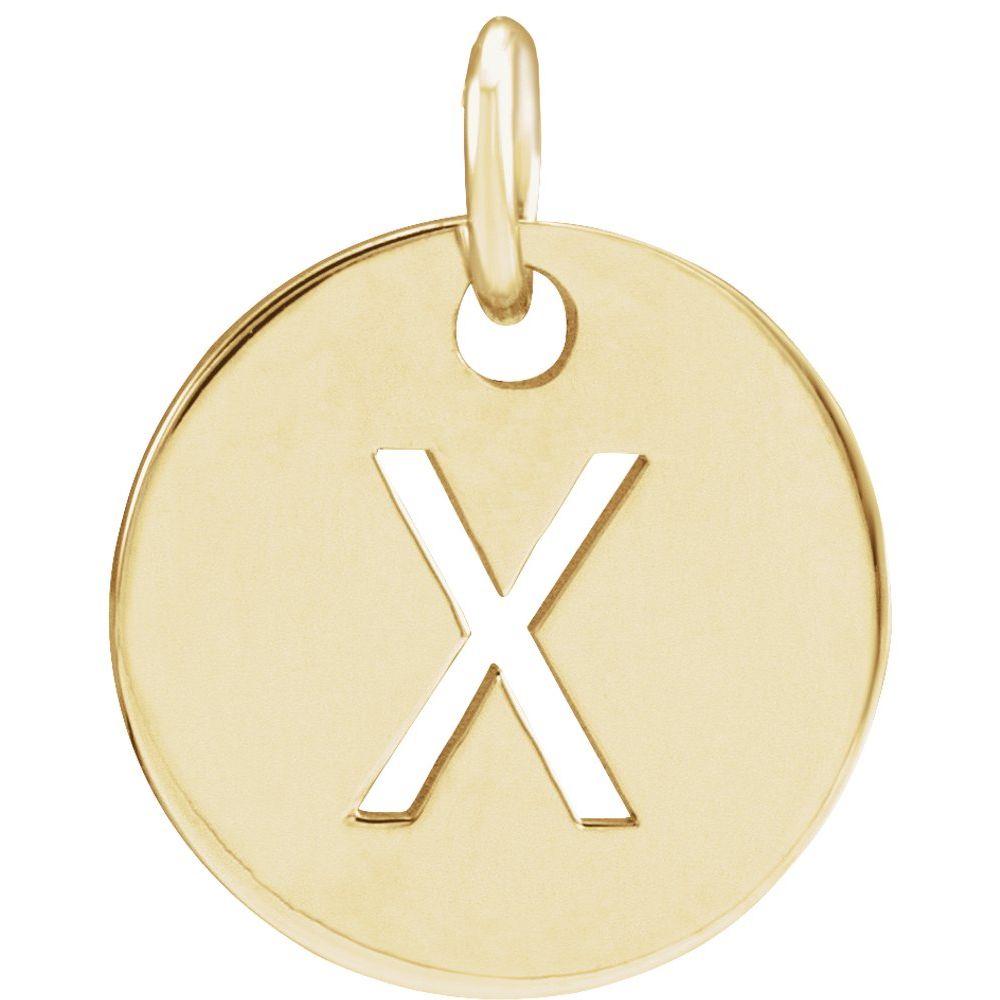 14K Yellow Initial X Pendant