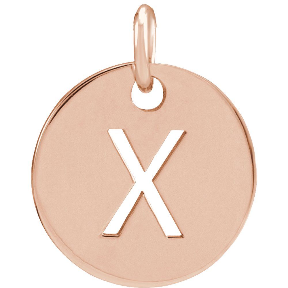 18K Rose Gold-Plated Sterling Silver Initial X Pendant