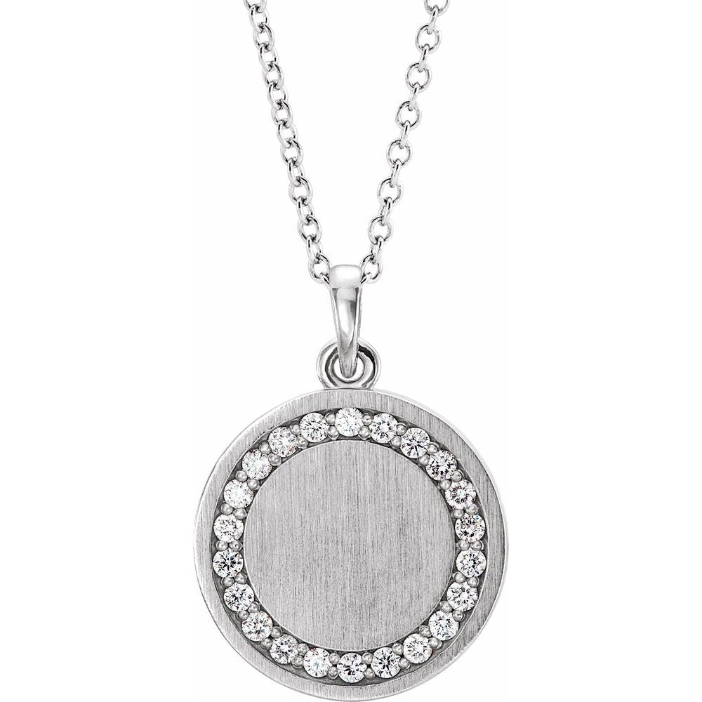 Platinum 1/5 CTW Diamond Engravable 16-18" Necklace