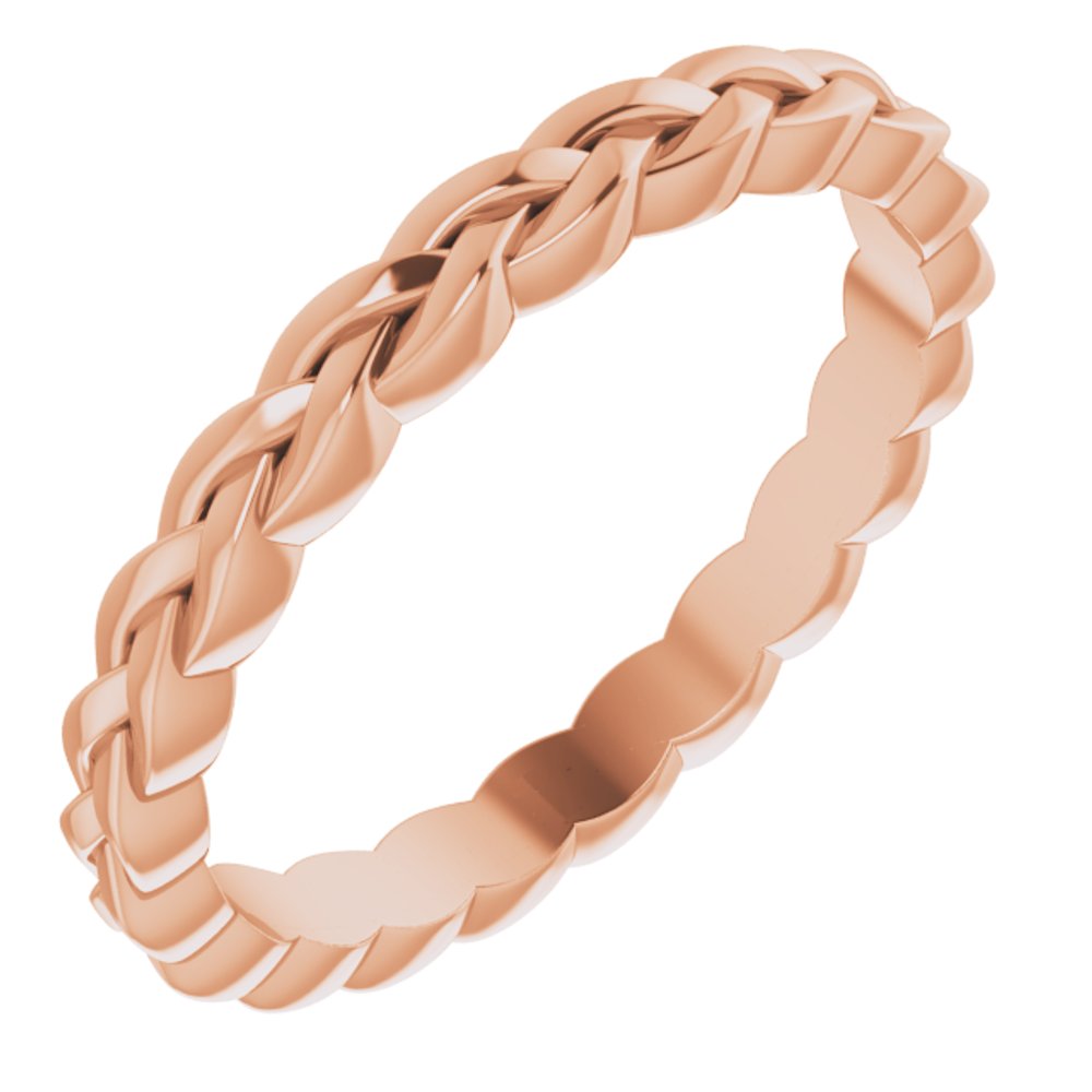 14K Rose 2 mm Woven Band Size 4.5