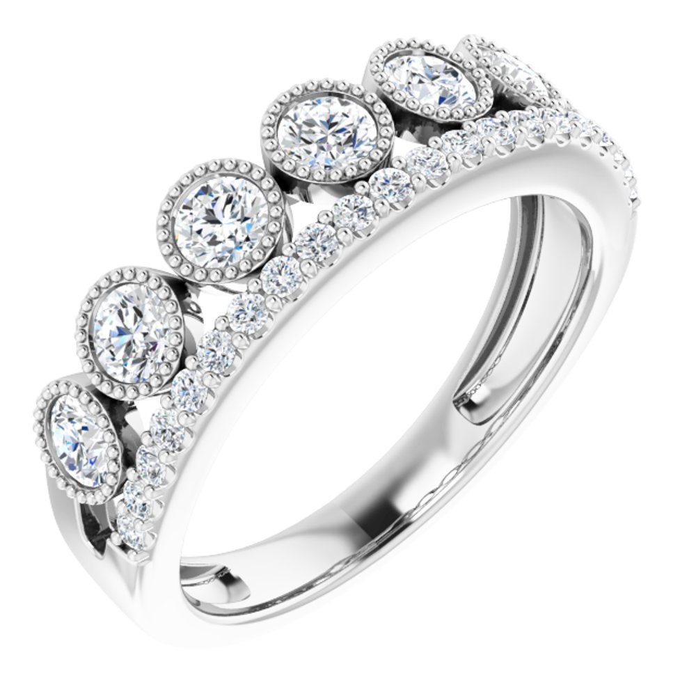 14K White 1 CTW Lab-Grown Diamond Ring