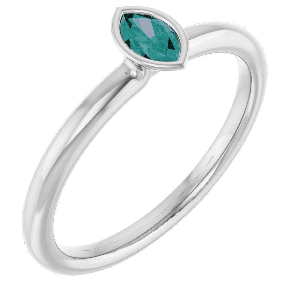 Sterling Silver Lab-Grown Alexandrite Stackable Ring