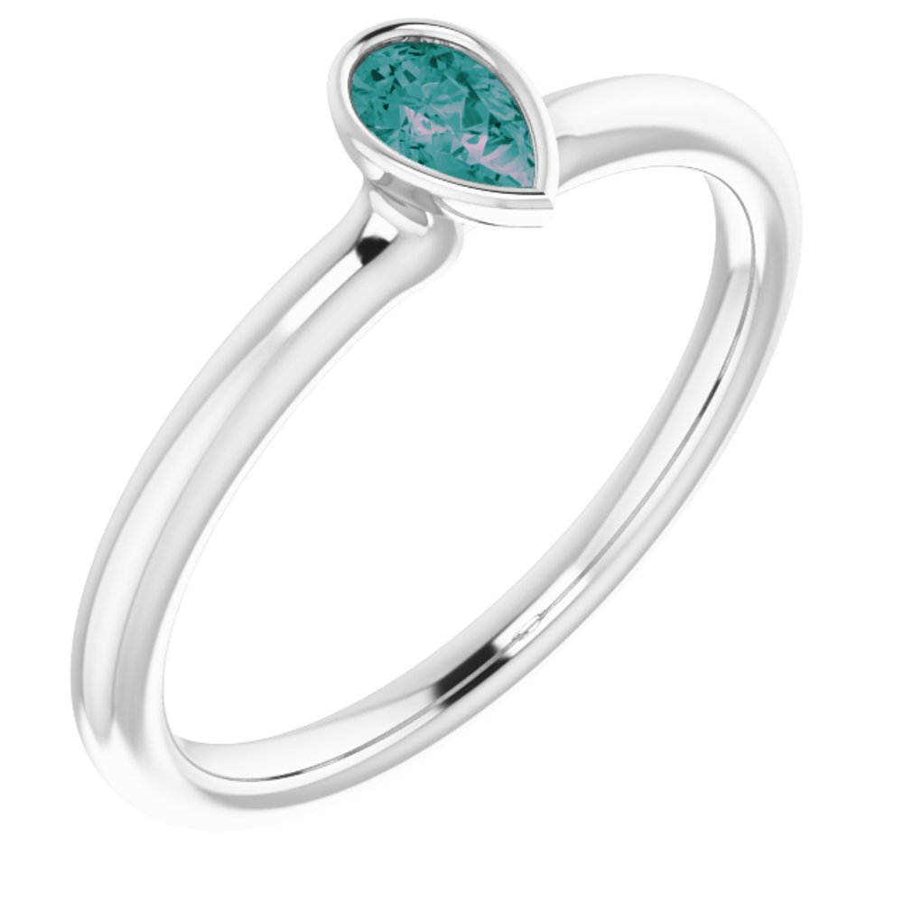 Platinum Lab-Grown Alexandrite Stackable Ring