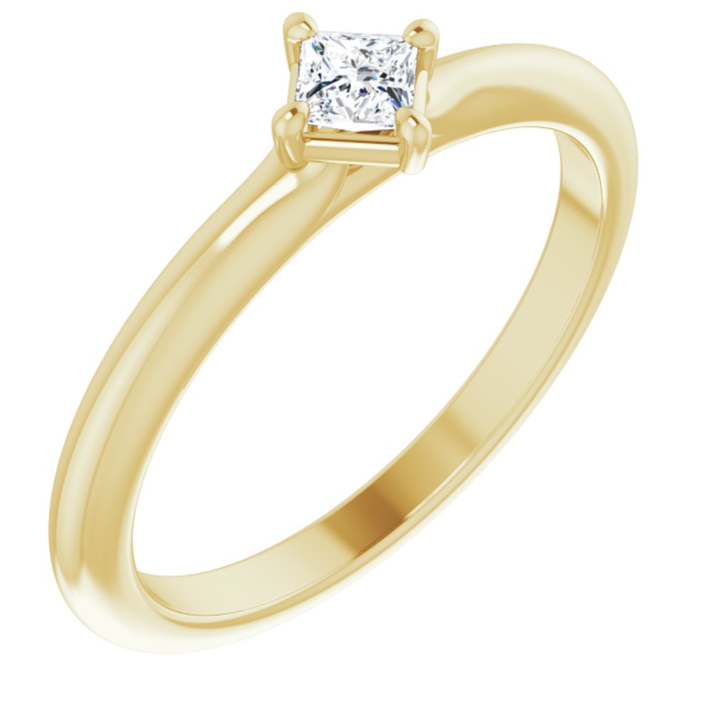 14K Yellow 1/6 CTW Natural Diamond Solitaire Ring