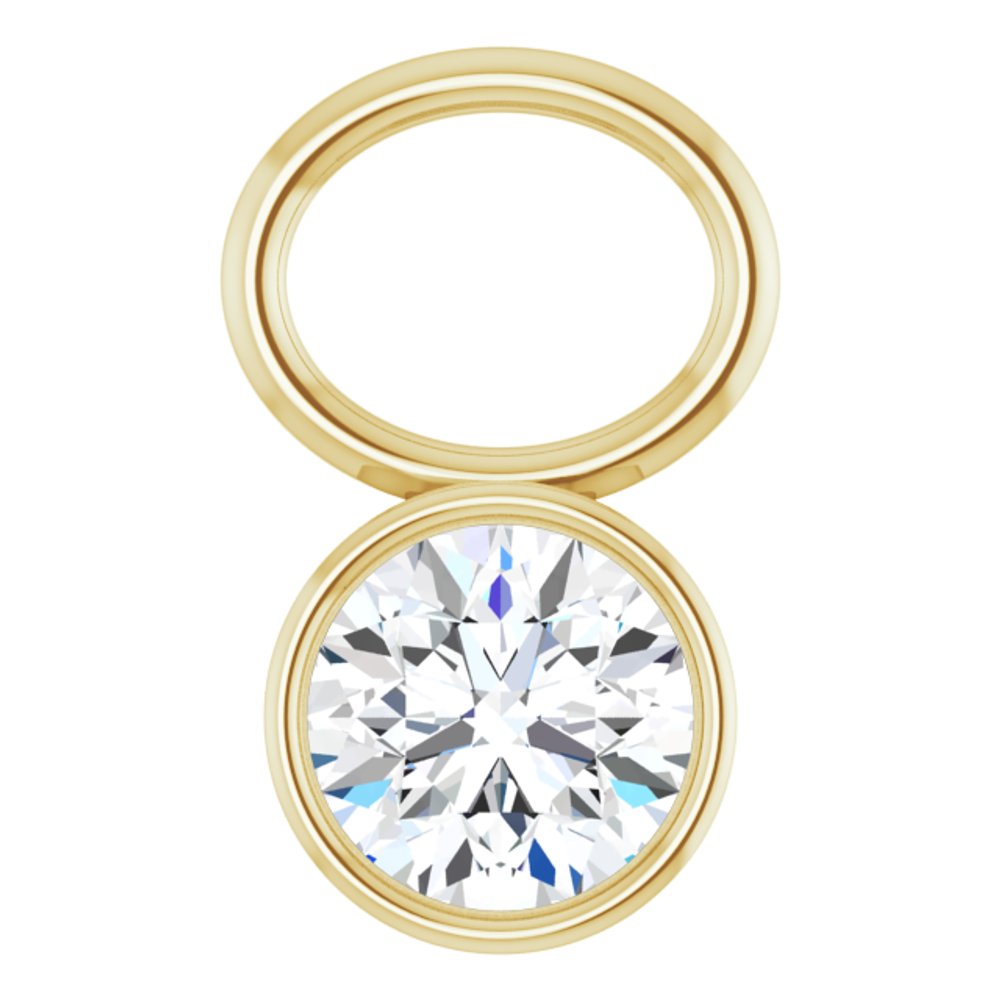 14K Yellow Lab-Grown Moissanite Bezel-Set Hoop Dangle