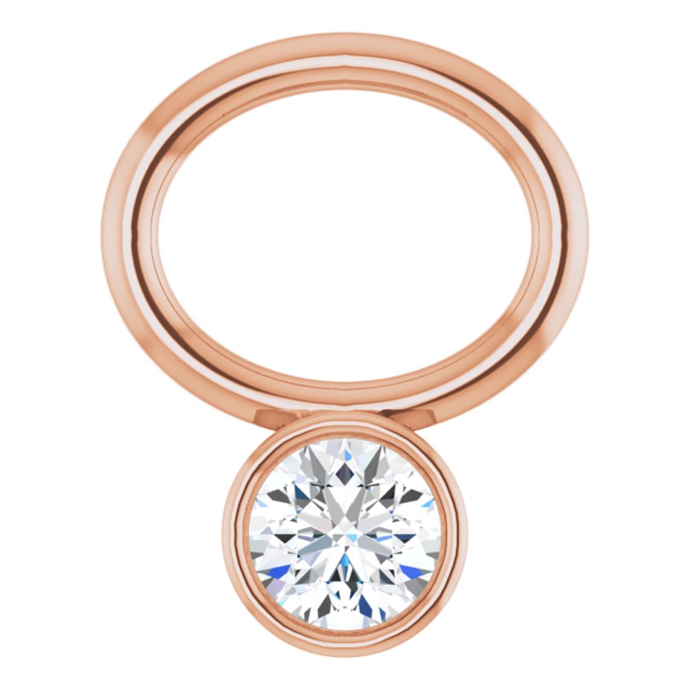 14K Rose Lab-Grown Moissanite Hoop Dangle