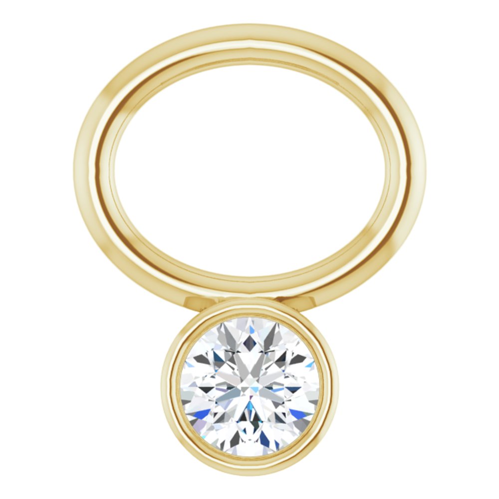 14K Yellow .03 CT Natural Diamond Hoop Dangle