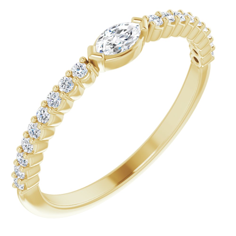 14K Yellow 1/4 CTW Natural Diamond Stackable Ring